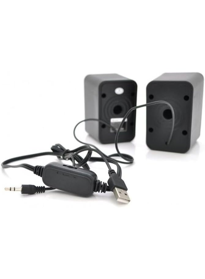 Kisonli S-444 Multimedia 2.0 USB Powered Mini Speaker Suitable for Laptop&Desktop – Black - Image 4